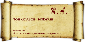 Moskovics Ambrus névjegykártya